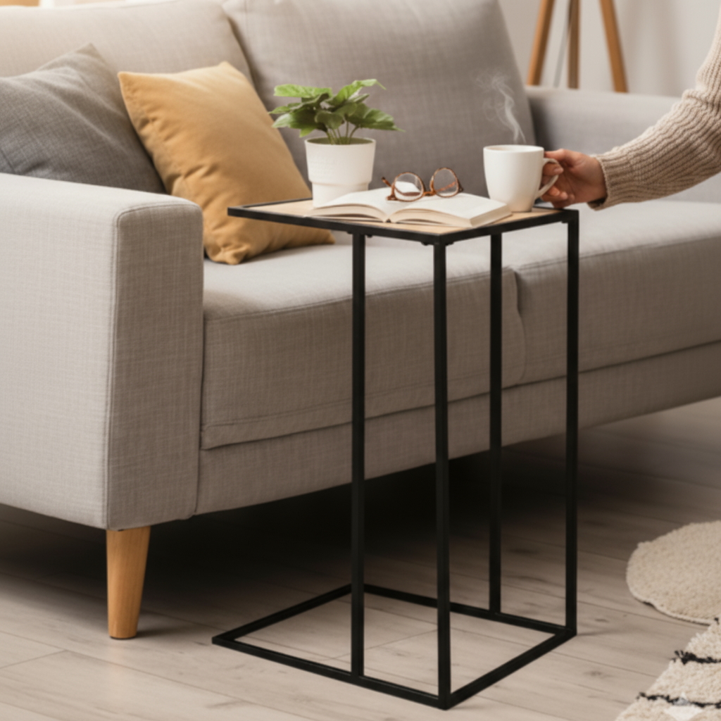 Beistelltisch маса с дървесен плот